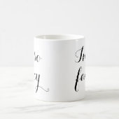 私は従ってファンシーでおもしろいでガーリーな白黒の上品あります コーヒーマグカップ (中央)