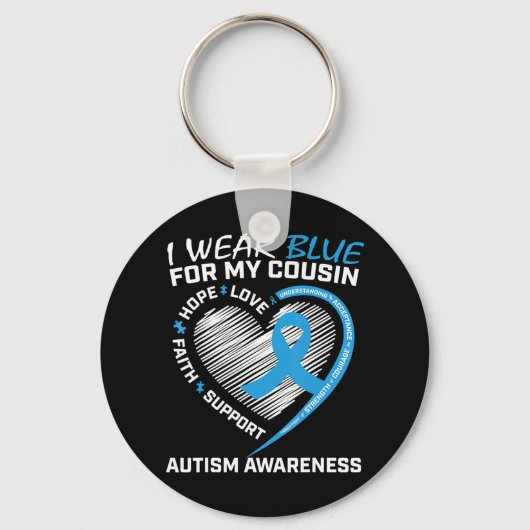 私は従兄弟の衣服のため私のいとこのために青い キーホルダー (正面)