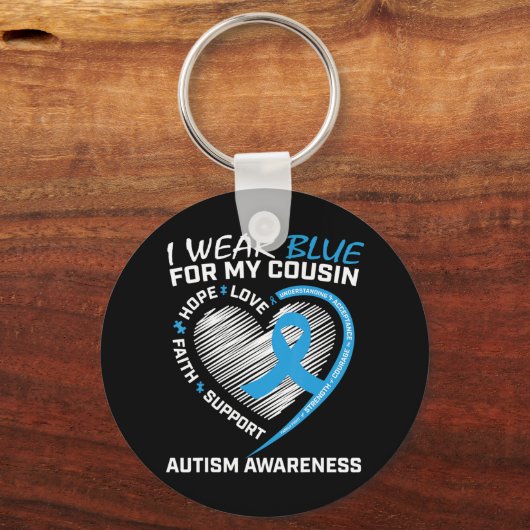 私は従兄弟の衣服のため私のいとこのために青い キーホルダー (正面)
