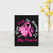 私は従姉妹の乳がんを記憶してピンクを着る A カード (黄色い花)