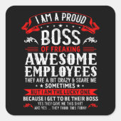 私は従業員誇りを持ったFuの素晴らしボス スクエアシール (正面)
