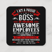 私は従業員誇りを持ったFuの素晴らしボス スクエア名刺 (正面)