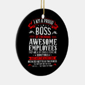 私は従業員誇りを持ったFuの素晴らしボス セラミックオーナメント (右)