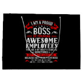 私は従業員誇りを持ったFuの素晴らしボス ラージペーパーバッグ (裏面)