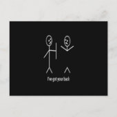 私は得あなたの背中スティック図グラフィック友情.pn ポストカード (正面)