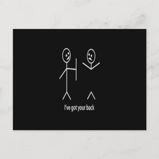 私は得あなたの背中スティック図グラフィック友情.pn ポストカード (正面)