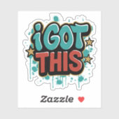 私は得このグラフィティスタイルやる気を起こさせるタイポグラフィ シール (シート)