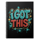 私は得このグラフィティスタイルやる気を起こさせるタイポグラフィ ノートブック (正面)