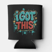 私は得このグラフィティスタイルやる気を起こさせるタイポグラフィ 缶クーラー (裏面)