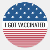 私は得アメリカ国旗の予防接種 ラウンドシール (正面)