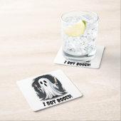 私は得ハロウィン幽霊 スクエアペーパーコースター (インサイチュ)