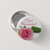 私は得ピンクのバラのフローラの予防接種を受け結婚た 缶バッジ (正面&裏面)