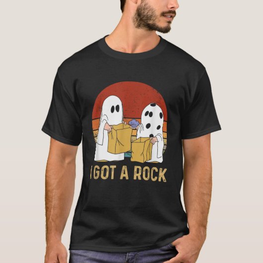 私は得ロックシャツのハロウィーントリックまたはトリート幽霊 Tシャツ (正面)
