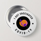 私は得ワクチン接種パープルシリンジモダンワクチン 缶バッジ (正面&裏面)