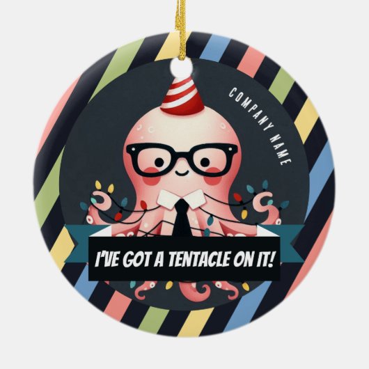 私は得触手を持っている！Officeクリスマス セラミックオーナメント (裏面)