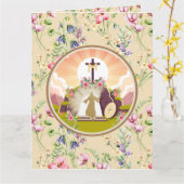 私は復活と命です カード (黄色い花)