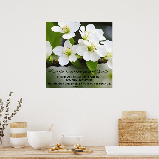 私は復活のバイブルやる気を起こさせるの詩のポスター ポスター (キッチン)