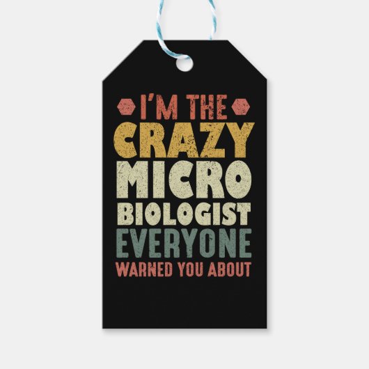 私は微生物学熱狂する学者だ警告よ ギフトタグ (正面)