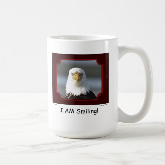 "私は微笑しています!" 白頭鷲 コーヒーマグカップ (右)
