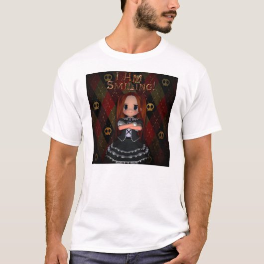 私は微笑しています Tシャツ (正面)