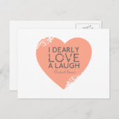 私は心から笑い-ジェーンAustenの引用文--を愛します ポストカード (正面/裏面)