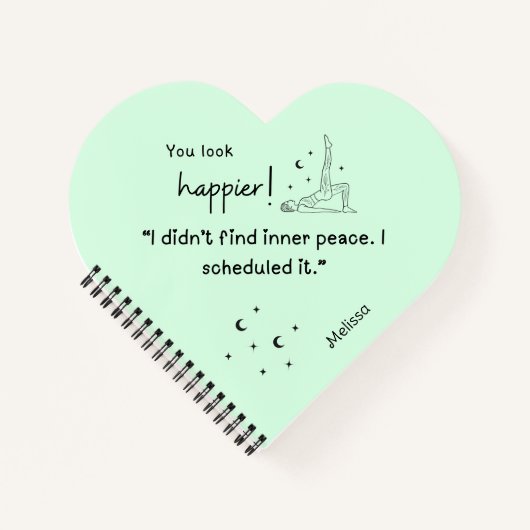 私は心の平和を見つけなかった。私は予定を立てた」 ノートブック (正面)