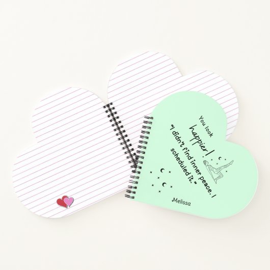 私は心の平和を見つけなかった。私は予定を立てた」 ノートブック (内部)