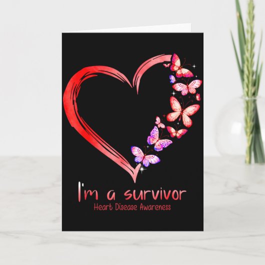 私は心臓病サバイバー 意識向上月間 赤リボン カード (正面)