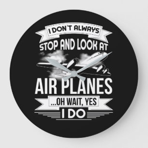 私は必ずしもストップ飛行機を見ているわけではない ラージ壁時計