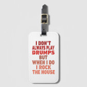 私は必ずしもドラム遊レトロおもしろいサンセットドラムではない ラゲッジタグ (正面縦)