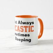 私は必ずしも嫌みなタイポグラフィオレンジとは限りません マグカップ (正面右)