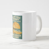 私は必要ないセラピー、私は長いビーチ島が必要 ジャンボコーヒーマグカップ (正面右)