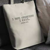 "私は必要なものすべてを持っている"聖書の詩トートバッグ トートバッグ