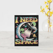 私は必要宇宙天文学エイリアンレトロ カード (黄色い花)