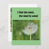 私は必要感じ...雑草の必要性。 招待状 (正面/裏面)