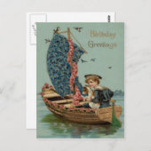 私は忘れバラ帆船ドッグパピー ポストカード (正面/裏面)