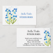 私は忘れブルーエレガントのフローラ名刺ではない 名刺 (正面/裏面)