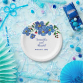 私は忘れブルーフローラ水色の結婚紙 ペーパープレート (パーティー)