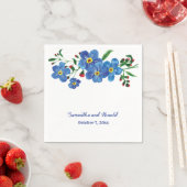 私は忘れブルーフローラ水色結婚の スタンダードカクテルナプキン (インサイチュ)