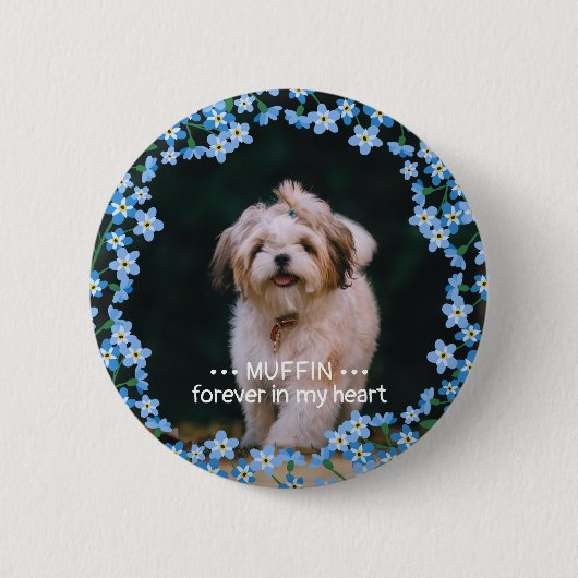 私は忘れリースではない写真名ペット記念館 缶バッジ (正面)