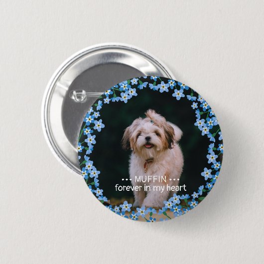 私は忘れリースではない写真名ペット記念館 缶バッジ (正面&裏面)