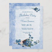 私は忘れヴィンテージ誕生パーティー 招待状 (正面/裏面)