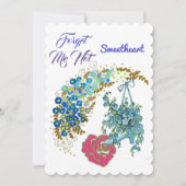 私は忘れ恋人ではないロマンチックなピンクのローズフローラ シーズンカード (正面)