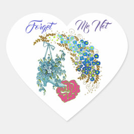 私は忘れ恋人ではないロマンチックなピンクのローズフローラ ハートシール