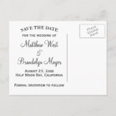 私は忘れ日付のカードを保存結婚しない 案内ポストカード (裏面)