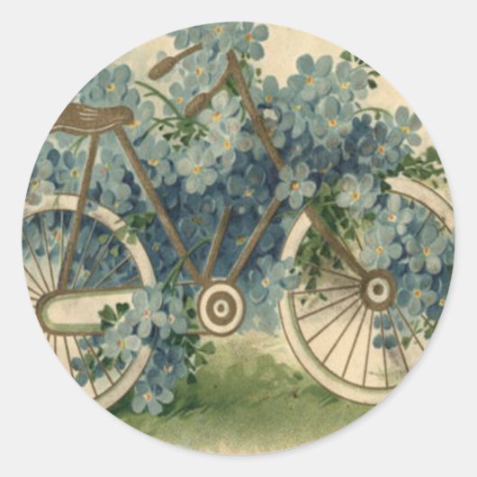 私は忘れ自転車誕生日 ラウンドシール (正面)