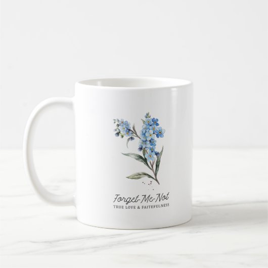 私は忘れ花ではない真の愛のモノグラムカスタム コーヒーマグカップ (左)