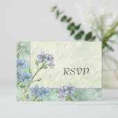 私は忘れ花ではなく春の結婚式返信カード 出欠カード (スタンド正面)