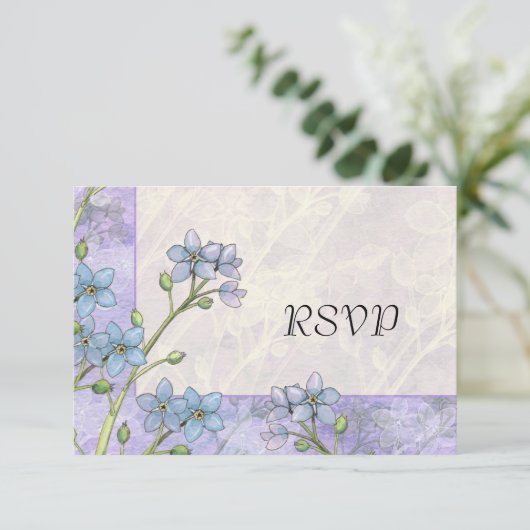 私は忘れ花ではなく春の結婚式返信カード 出欠カード (スタンド正面)