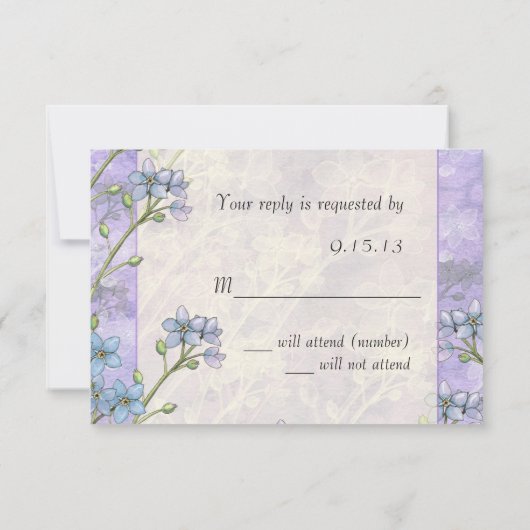 私は忘れ花ではなく春の結婚式返信カード 出欠カード (裏面)